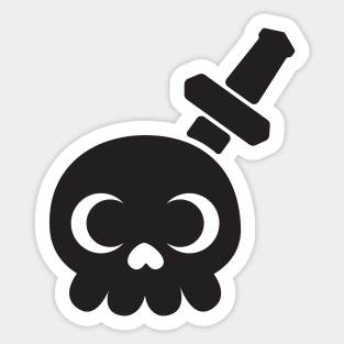 Cute Skull with Sword Sticker